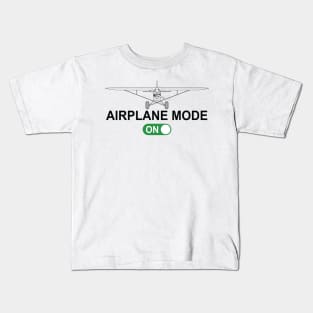 Airplane Mode On, STOL Tailwheel Bush Plane Kids T-Shirt